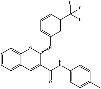 N-(4-methylphenyl)-2-{[3-(trifluoromethyl)phenyl]imino}-2H-chromene-3-carboxamide Struktur