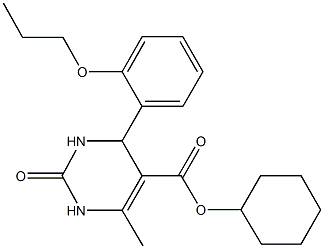 cyclohexyl 6-methyl-2-oxo-4-(2-propoxyphenyl)-1,2,3,4-tetrahydro-5-pyrimidinecarboxylate Struktur