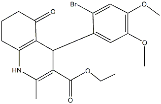 ethyl 4-(2-bromo-4,5-dimethoxyphenyl)-2-methyl-5-oxo-1,4,5,6,7,8-hexahydro-3-quinolinecarboxylate Struktur