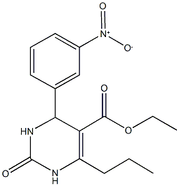 ethyl 4-{3-nitrophenyl}-2-oxo-6-propyl-1,2,3,4-tetrahydro-5-pyrimidinecarboxylate Struktur