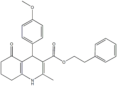 2-phenylethyl 4-(4-methoxyphenyl)-2-methyl-5-oxo-1,4,5,6,7,8-hexahydro-3-quinolinecarboxylate Struktur