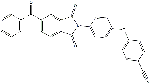 4-[4-(5-benzoyl-1,3-dioxo-1,3-dihydro-2H-isoindol-2-yl)phenoxy]benzonitrile Struktur