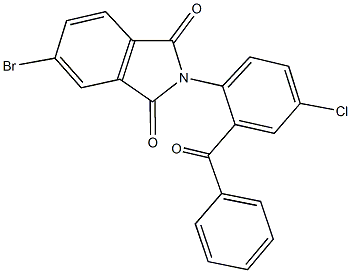 2-(2-benzoyl-4-chlorophenyl)-5-bromo-1H-isoindole-1,3(2H)-dione Struktur