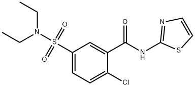 2-chloro-5-[(diethylamino)sulfonyl]-N-(1,3-thiazol-2-yl)benzamide Struktur