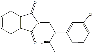 N-(3-chlorophenyl)-N-[(1,3-dioxo-1,3,3a,4,7,7a-hexahydro-2H-isoindol-2-yl)methyl]acetamide Struktur