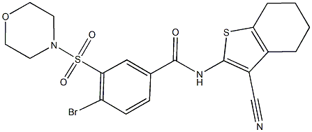 4-bromo-N-(3-cyano-4,5,6,7-tetrahydro-1-benzothien-2-yl)-3-(4-morpholinylsulfonyl)benzamide Struktur