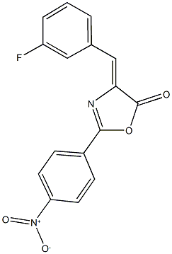 4-(3-fluorobenzylidene)-2-{4-nitrophenyl}-1,3-oxazol-5(4H)-one Struktur