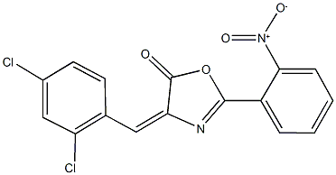 4-(2,4-dichlorobenzylidene)-2-{2-nitrophenyl}-1,3-oxazol-5(4H)-one Struktur