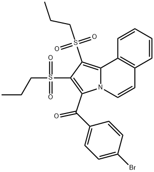 [1,2-bis(propylsulfonyl)pyrrolo[2,1-a]isoquinolin-3-yl](4-bromophenyl)methanone Struktur