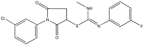 1-(3-chlorophenyl)-2,5-dioxo-3-pyrrolidinyl N'-(3-fluorophenyl)-N-methylimidothiocarbamate Struktur