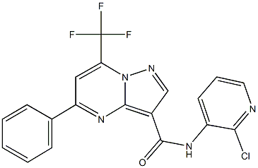 N-(2-chloro-3-pyridinyl)-5-phenyl-7-(trifluoromethyl)pyrazolo[1,5-a]pyrimidine-3-carboxamide Struktur