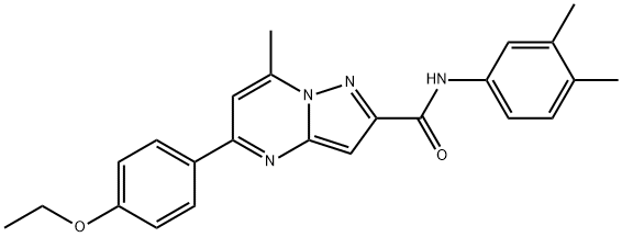 N-(3,4-dimethylphenyl)-5-(4-ethoxyphenyl)-7-methylpyrazolo[1,5-a]pyrimidine-2-carboxamide Struktur