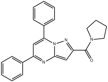 5,7-diphenyl-2-(1-pyrrolidinylcarbonyl)pyrazolo[1,5-a]pyrimidine Struktur