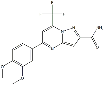 5-(3,4-dimethoxyphenyl)-7-(trifluoromethyl)pyrazolo[1,5-a]pyrimidine-2-carboxamide Struktur