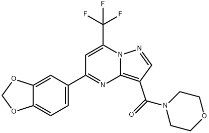 5-(1,3-benzodioxol-5-yl)-3-(4-morpholinylcarbonyl)-7-(trifluoromethyl)pyrazolo[1,5-a]pyrimidine Struktur