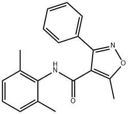 N-(2,6-dimethylphenyl)-5-methyl-3-phenyl-4-isoxazolecarboxamide Struktur