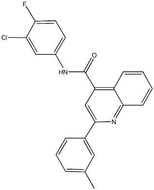 N-(3-chloro-4-fluorophenyl)-2-(3-methylphenyl)-4-quinolinecarboxamide Struktur