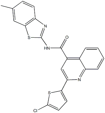 2-(5-chloro-2-thienyl)-N-(6-methyl-1,3-benzothiazol-2-yl)-4-quinolinecarboxamide Struktur