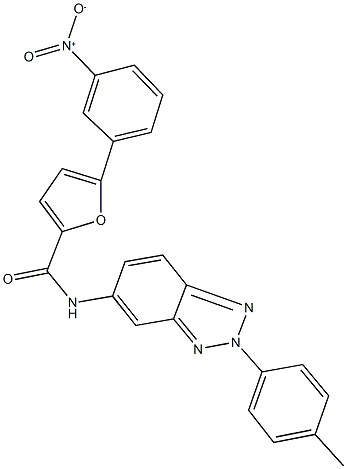 5-{3-nitrophenyl}-N-[2-(4-methylphenyl)-2H-1,2,3-benzotriazol-5-yl]-2-furamide Struktur