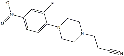 3-(4-{2-fluoro-4-nitrophenyl}-1-piperazinyl)propanenitrile Struktur