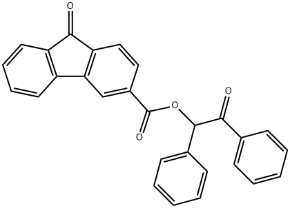 2-oxo-1,2-diphenylethyl 9-oxo-9H-fluorene-3-carboxylate Struktur