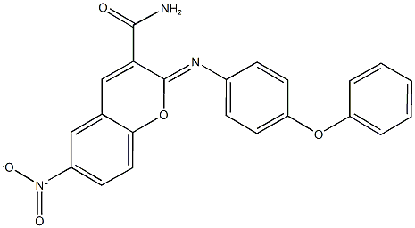 6-nitro-2-[(4-phenoxyphenyl)imino]-2H-chromene-3-carboxamide Struktur