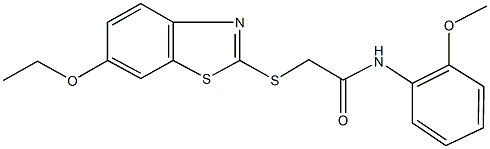 2-[(6-ethoxy-1,3-benzothiazol-2-yl)sulfanyl]-N-(2-methoxyphenyl)acetamide Struktur