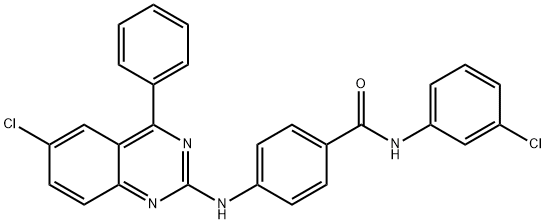 N-(3-chlorophenyl)-4-[(6-chloro-4-phenylquinazolin-2-yl)amino]benzamide Struktur