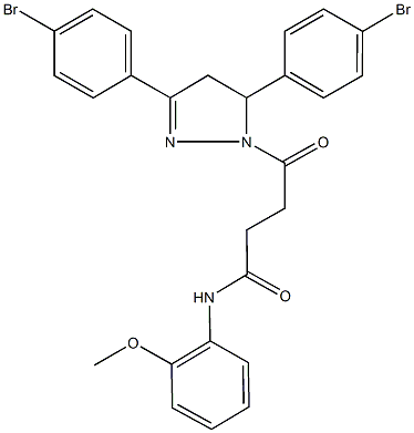 4-[3,5-bis(4-bromophenyl)-4,5-dihydro-1H-pyrazol-1-yl]-N-[2-(methyloxy)phenyl]-4-oxobutanamide Struktur