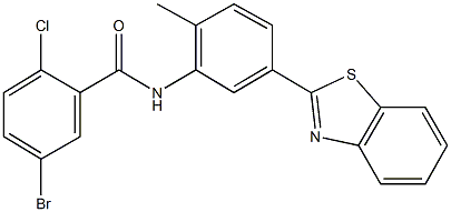 N-[5-(1,3-benzothiazol-2-yl)-2-methylphenyl]-5-bromo-2-chlorobenzamide Struktur