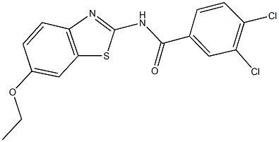 3,4-dichloro-N-(6-ethoxy-1,3-benzothiazol-2-yl)benzamide Struktur