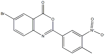 6-bromo-2-{3-nitro-4-methylphenyl}-4H-3,1-benzoxazin-4-one Struktur