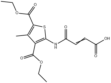 4-{[3,5-bis(ethoxycarbonyl)-4-methyl-2-thienyl]amino}-4-oxo-2-butenoic acid Struktur