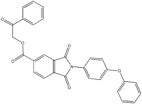 2-oxo-2-phenylethyl 1,3-dioxo-2-(4-phenoxyphenyl)isoindoline-5-carboxylate Struktur