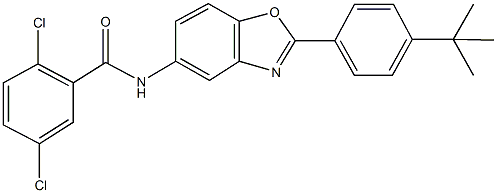 2,5-dichloro-N-{2-[4-(1,1-dimethylethyl)phenyl]-1,3-benzoxazol-5-yl}benzamide Struktur