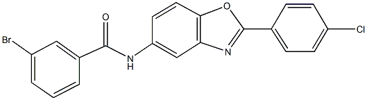 3-bromo-N-[2-(4-chlorophenyl)-1,3-benzoxazol-5-yl]benzamide Struktur