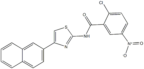 2-chloro-5-nitro-N-[4-(2-naphthyl)-1,3-thiazol-2-yl]benzamide Struktur