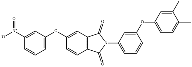 2-[3-(3,4-dimethylphenoxy)phenyl]-5-{3-nitrophenoxy}-1H-isoindole-1,3(2H)-dione Struktur