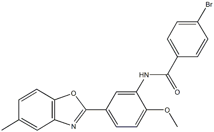 4-bromo-N-[2-methoxy-5-(5-methyl-1,3-benzoxazol-2-yl)phenyl]benzamide Struktur