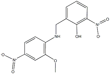 2-nitro-6-({4-nitro-2-methoxyanilino}methyl)phenol Struktur