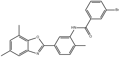 3-bromo-N-[5-(5,7-dimethyl-1,3-benzoxazol-2-yl)-2-methylphenyl]benzamide Struktur