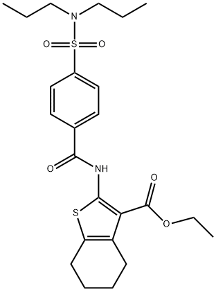 ethyl 2-({4-[(dipropylamino)sulfonyl]benzoyl}amino)-4,5,6,7-tetrahydro-1-benzothiophene-3-carboxylate Struktur