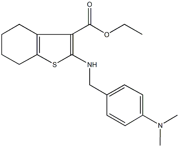 ethyl 2-{[4-(dimethylamino)benzyl]amino}-4,5,6,7-tetrahydro-1-benzothiophene-3-carboxylate Struktur