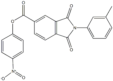 4-nitrophenyl 2-(3-methylphenyl)-1,3-dioxo-5-isoindolinecarboxylate Struktur