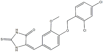 5-{4-[(2,4-dichlorobenzyl)oxy]-3-methoxybenzylidene}-2-thioxo-4-imidazolidinone Struktur