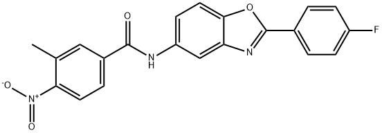 N-[2-(4-fluorophenyl)-1,3-benzoxazol-5-yl]-4-nitro-3-methylbenzamide Struktur