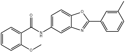 2-(methyloxy)-N-[2-(3-methylphenyl)-1,3-benzoxazol-5-yl]benzamide Struktur