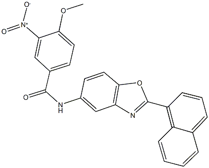 3-nitro-4-methoxy-N-[2-(1-naphthyl)-1,3-benzoxazol-5-yl]benzamide Struktur