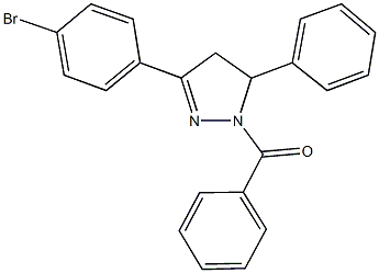 1-benzoyl-3-(4-bromophenyl)-5-phenyl-4,5-dihydro-1H-pyrazole Struktur