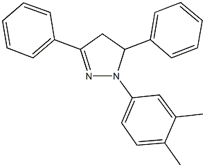 1-(3,4-dimethylphenyl)-3,5-diphenyl-4,5-dihydro-1H-pyrazole Struktur